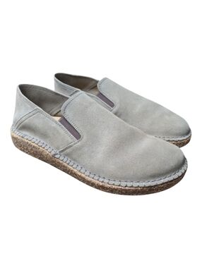 Birkenstock Callan Suede Leather in Gray Taupe Slip-On Shoe Clogs Size 39 Narrow